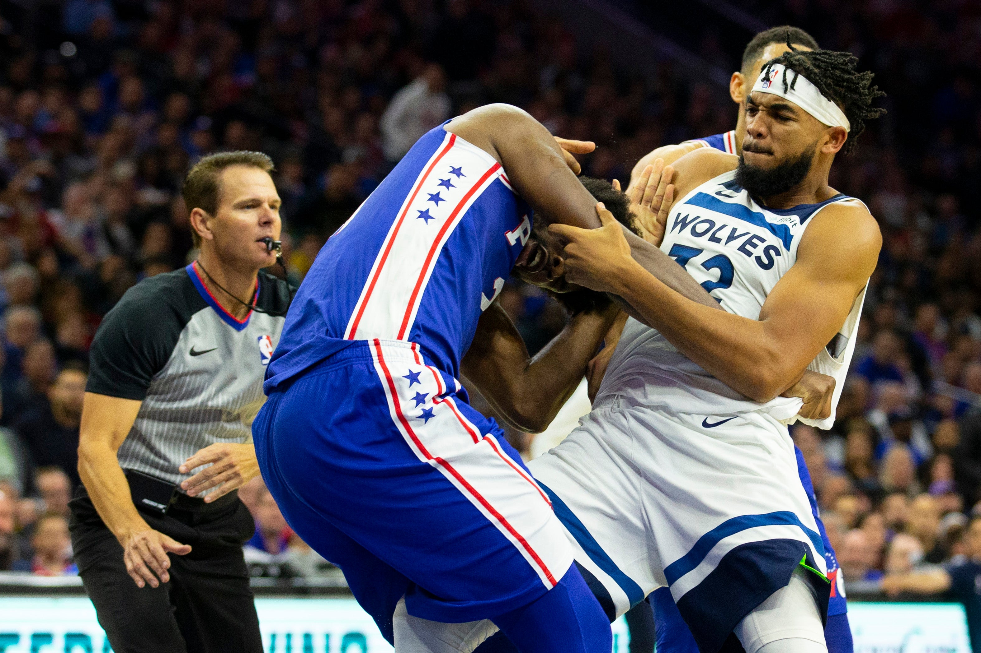 Joel Embiid, Karl-Anthony Towns Ejected For Fight