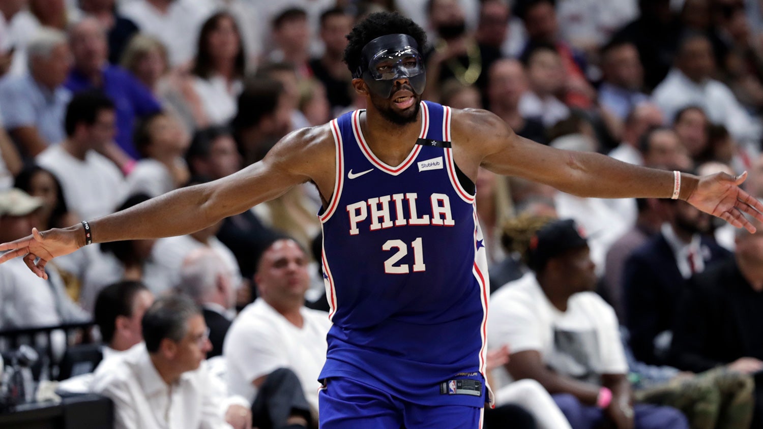 Non-stop drama, a high-tech mask and Joel Embiid's playoff debut