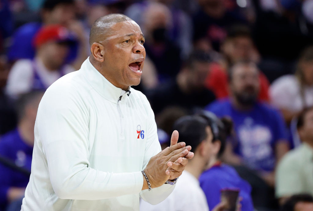 Doc Rivers Talks to Anthony Gargano at Sixers Media Day