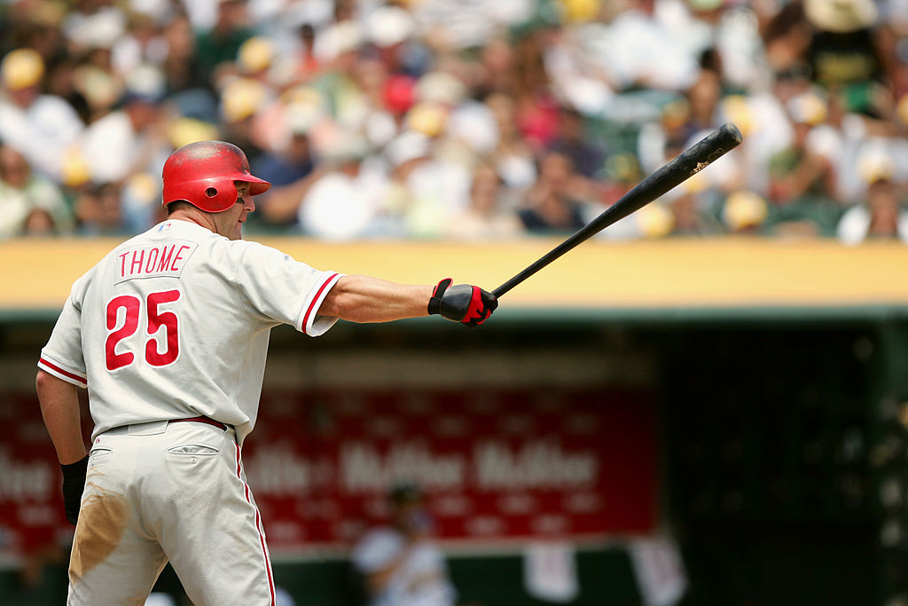 CHICAGO, IL - AUGUST 10: Designated hitter Jim Thome #25 of the