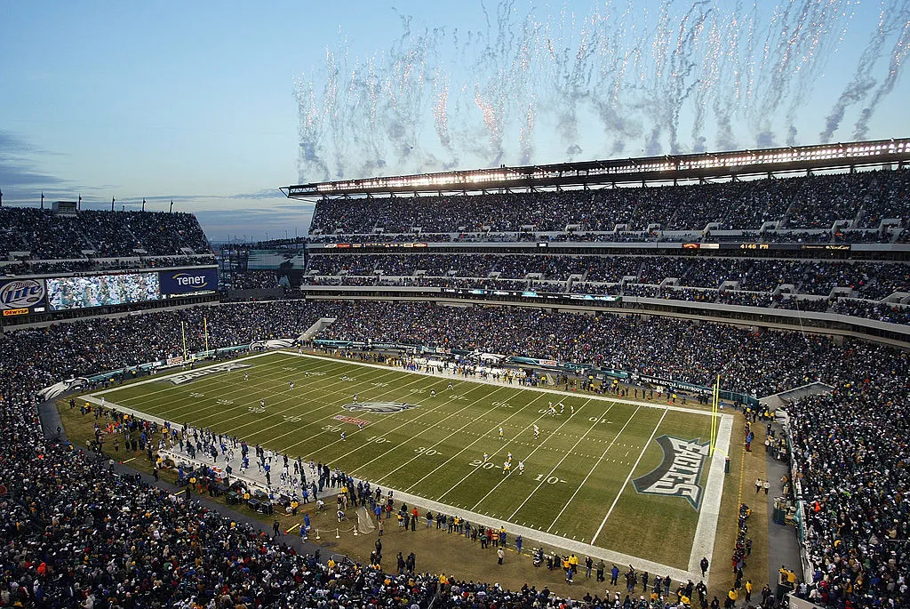 PHILADELPHIA - JANUARY 11: A shot of Lincoln Financial Field during the game between the Philadelphia Eagles and the Green Bay Packers in the NFC divisional playoffs on January 11, 2004 at Lincoln Financial Field in Philadelphia, Pennsylvania. The Eagles defeated the Packers 20-17 in overtime to advance to the NFC Championship game.