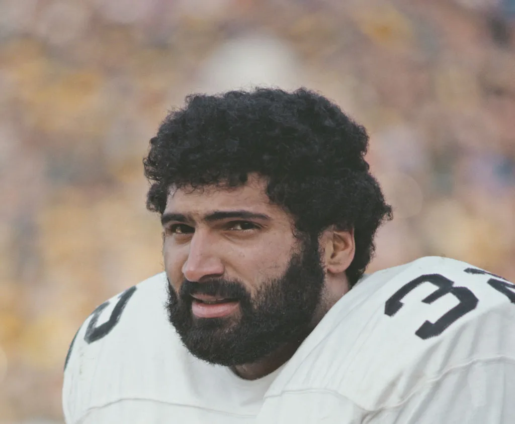 Franco Harris #32,  Running back for the Pittsburgh Steelers during the NFL/AFC Divisional playoff game on 19 December 1976 at the Memorial Stadium, Baltimore, Maryland, United States. The Steelers won the game 40 - 14.