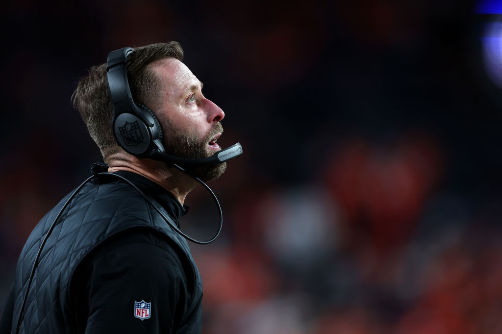 DENVER, COLORADO - DECEMBER 18: Head coach Kliff Kingsbury of the Arizona Cardinals looks on during the fourth quarter in the game against the Denver Broncos at Empower Field At Mile High on December 18, 2022 in Denver, Colorado.