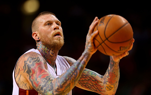 MIAMI, FL - NOVEMBER 20: Chris Andersen #11 of the Miami Heat shoots a free throw during a game against the Los Angeles Clippers at American Airlines Arena on November 20, 2014 in Miami, Florida. 