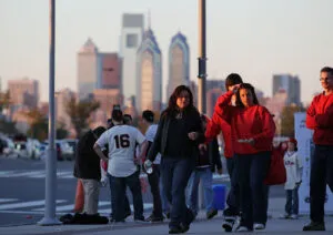 Phillies fans outside Citizens Bank Park