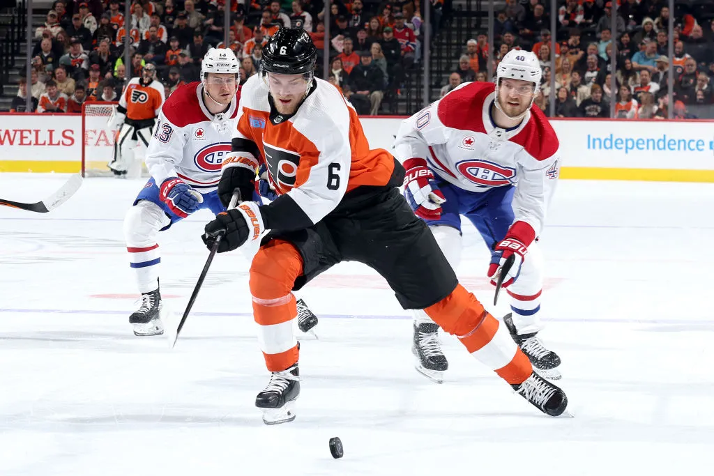 Travis Sanheim of the Philadelphia Flyers, who will play for Team Canada at the 4 Nations Face-Off